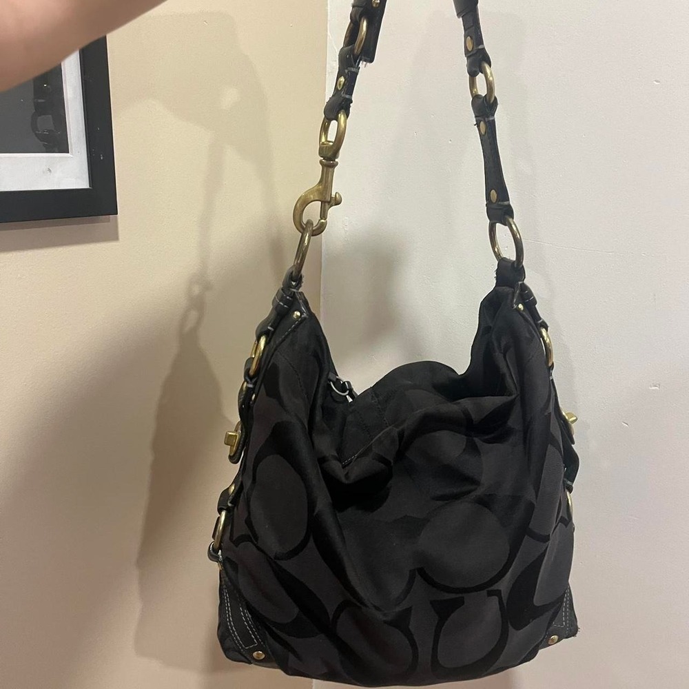 Y2K 2000s Large Coach Carly Signature Cs Monogram Shoulder Bag / Handbag
